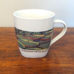 FREE WITH PURCHASE- Fazenda Vista Alegre Coffee Mug-Second Cup-White & Green